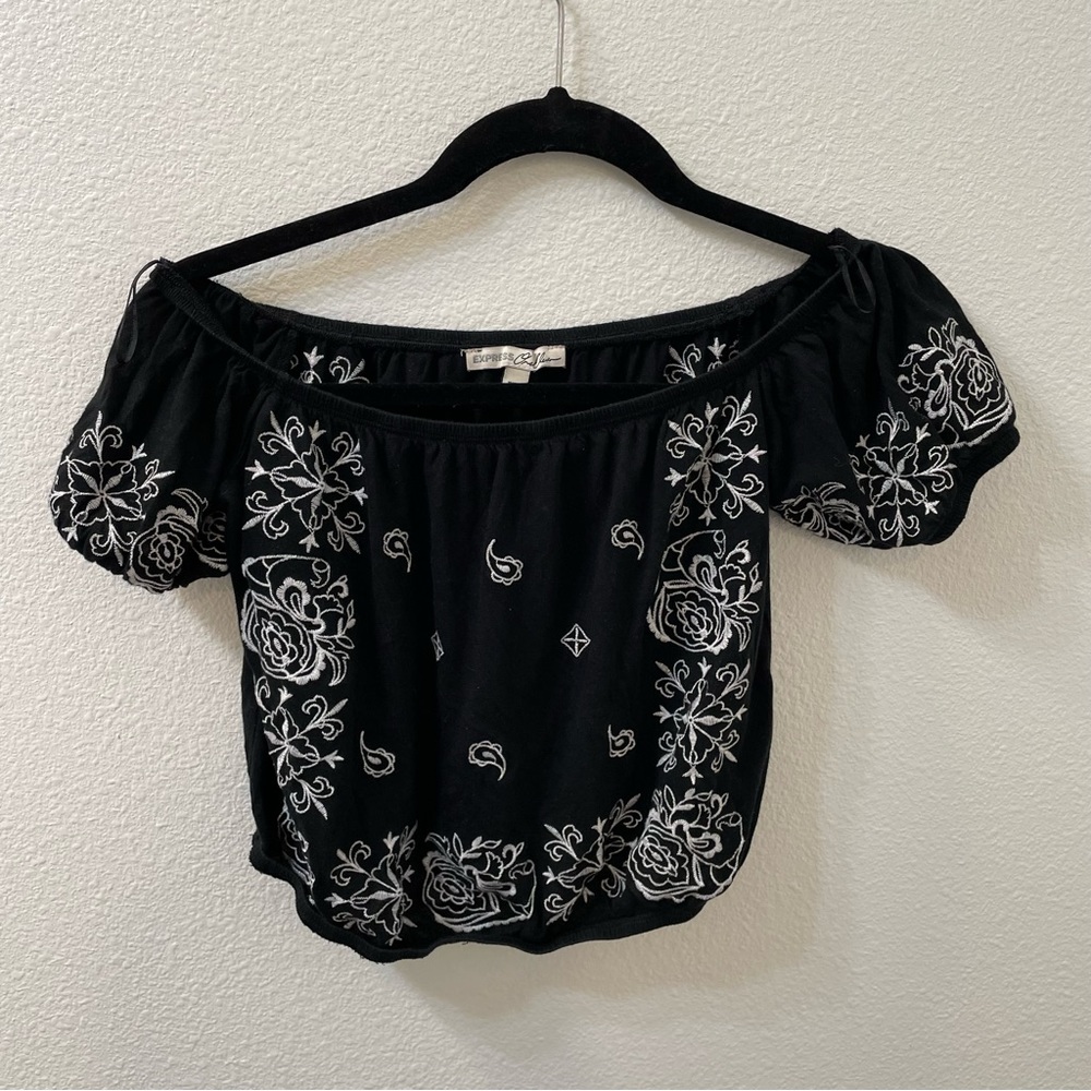 Express crop top black xxs